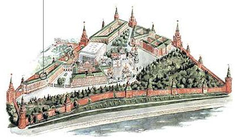 Overview map of the Moscow Kremlin with the Armoury location marked