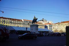 Lisbon cityscape with Tagus River and 25 de Abril Bridge