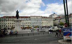 Scenic view of Lisbon with 25 de Abril Bridge and Tagus River