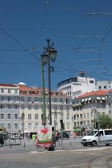 Lisbon cityscape with historic buildings, rooftops, and Tagus River