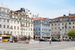 aerial view of Baixa Pombalina district in Lisbon