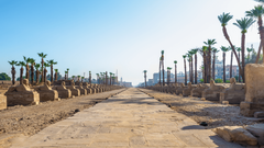 Avenue of sphinxes at Luxor Temple in Egypt