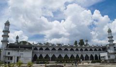 front view of Andarkilla Mosque with minaret in Bangladesh