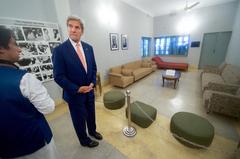 U.S. Secretary of State John Kerry in the founder's living room in Dhaka, Bangladesh