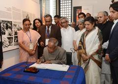 President Pranab Mukherjee signing visitor’s book at Bangabandhu Memorial Museum