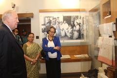 Undersecretary Shannon and Ambassador Bernicat at Bangabandhu Seikh Mujibur Rahman Memorial Museum