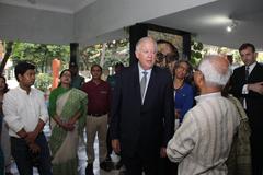 Undersecretary Shannon and Ambassador Bernicat at the Bangabandhu Sheikh Mujibur Rahman Memorial Museum