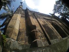 Musa Khan Mosque south side wide corner view in Bangladesh