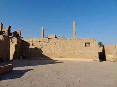 South outer wall of the festival court of Thutmose II in the Karnak Temple, north of Luxor, Egypt