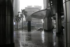 Tropical rain in KLCC, Kuala Lumpur, Malaysia