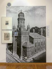 Pre-World War II synagogue in Münster and portrait of Alexander Haindorf