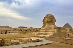 Great Sphinx of Giza against blue sky