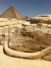 Great Sphinx of Giza viewed from the front with clear sky