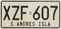 San Andres Island Colombia commercial vehicle registration plate