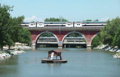 Puente de los Franceses bridge in Madrid over river Manzanares