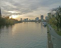 View from Alte Brücke to Main panorama with Eiserner Steg