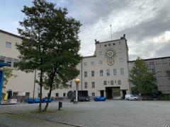 Deutsches Museum in Munich at night, October 2020