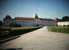 Munich Nymphenburg Palace exterior view with surrounding gardens