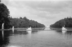 Nymphenburg Palace in the background with Schlosspark in the foreground