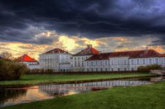 Dark clouds over Nymphenburg Palace in Munich