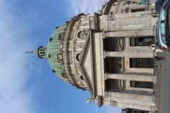 The Marble Church in Copenhagen with a beautiful blue sky above