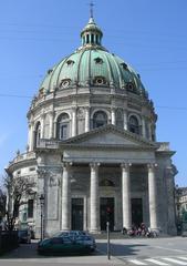 Marmorkirken (Marble Church) front view in Copenhagen, Denmark