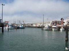 Boats moored at Fisherman's Wharf in San Francisco