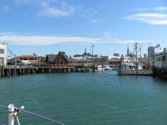 Boats moored at Fisherman's Wharf in San Francisco