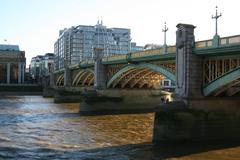 Southwark Bridge spanning the River Thames in London