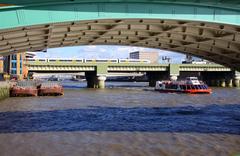 Cannon Street railway bridge over River Thames in London