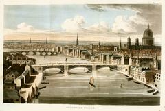 Design of the original Southwark Bridge in London from Ackermann's Repository of Arts, 1812