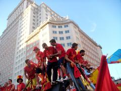 Spain's World Cup Champions bus in Madrid