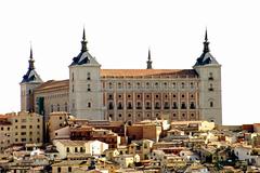 The Alcazar of Toledo under a clear sky