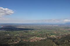 Aiguamolls de l'Empordà natural area in Catalonia, Spain viewed from Castell de Verdera