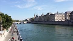 Cour de cassation building in Paris with Pont au Change view