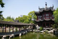 Jade Water Corridor, Jade Rock and Tingtao Tower at Yu Garden in Shanghai