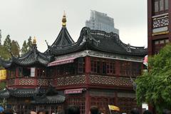 Yuyuan Garden pagoda in Shanghai on a clear day