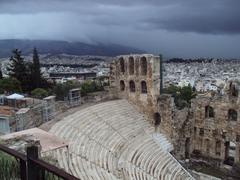 Aerial view of Athens, Greece with historical sites and city landscape