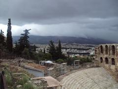 View of Athens cityscape with Acropolis hill in the background