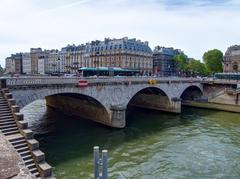 Pont Saint-Michel in Paris on a sunny day with clear blue sky