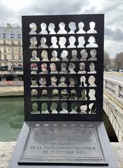 Memorial plaque next to the Pont Saint-Michel