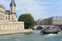 Jeanne Moreau passenger boat on the Seine in Paris