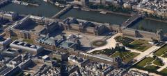 Aerial view of Palais du Louvre in Paris