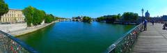 Panorama of Pont des Arts bridge in Paris