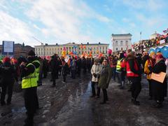 Demonstration at Senate Square Helsinki February 2024