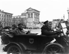 German victory parade at Senate Square, Helsinki after 1918 Battle of Helsinki