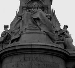 Victoria Monument in black and white