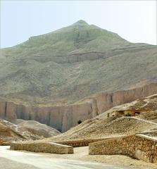 La Vallée des Rois in Thebes with a natural pyramid peak