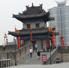 ancient city wall with towers