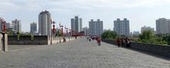 Xian city wall view from east to south